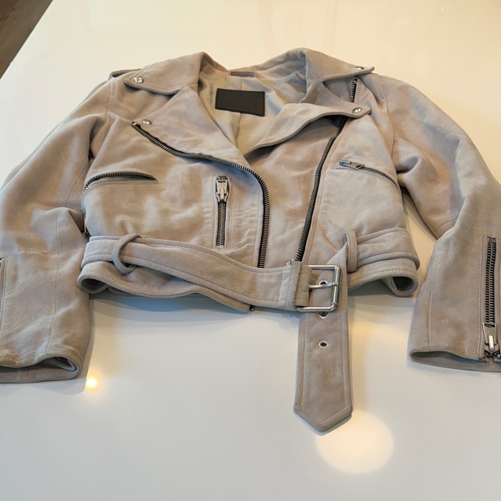 All Saints Light Tan Suede Jacket